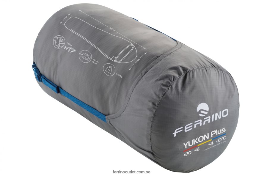 unisex- Ferrino 0200JT393 dragkedja höger blå sovsäck yukon plus dragkedja höger blå