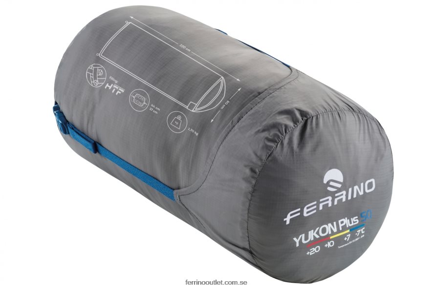 unisex- Ferrino 0200JT395 dragkedja höger blå sovsäck yukon plus sq zip höger blå